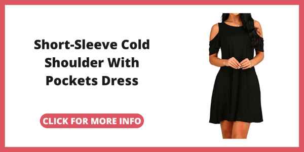 Cheap Little Black Dress - ShortSleeve Cold Shoulder With Pockets Dress