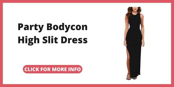 Cheap Little Black Dress - Womens Party Bodycon High Slit Dress