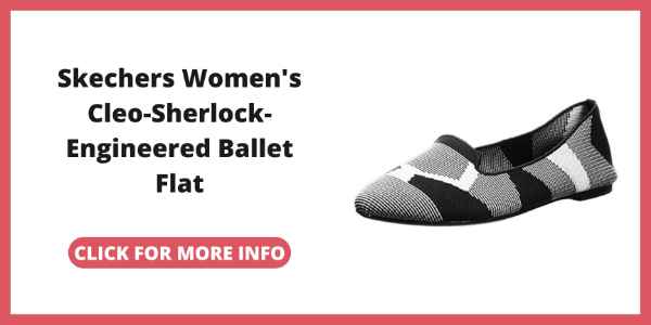The 10 Best Shoes for Being on Your Feet All Day - Skechers Womens Cleo-Sherlock-Engineered Knit Loafer Skimmer Ballet Flat