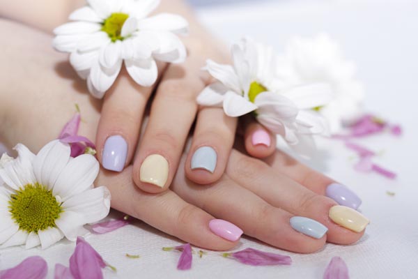 simple nail designs for short nails - Pastel Manicure