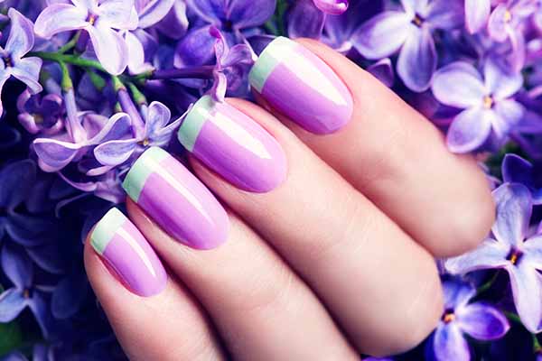 simple nail designs short nails - Colorful French Manicure