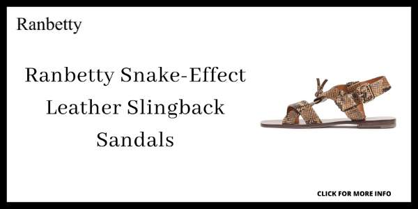 Easiest Heels To Walk In - Ranbetty Snake-Effect Leather Slingback Sandals