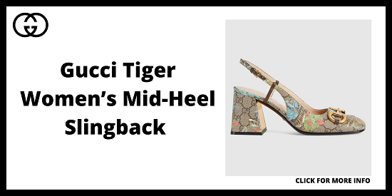 gucci heels - Gucci Tiger Women’s Mid-Heel Slingback