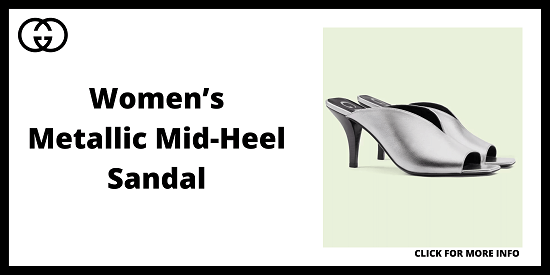 gucci heels - Women’s Metallic Mid-Heel Sandal