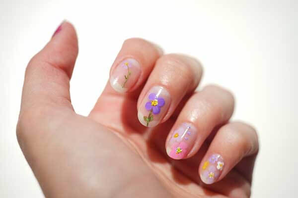 nail designs for short nails - Floral
