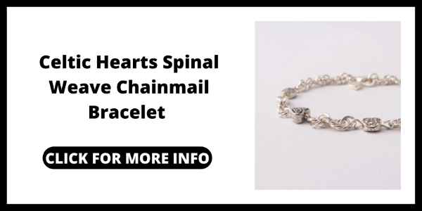 Best Chainmail Bracelets on Etsy - LinxArt Celtic Hearts Spinal Weave Chainmail Bracelet With Celtic Beads