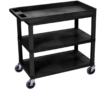 Clickhere2shop 32″ x 18″ Two Flat/One Tub Shelves Cart – Gray Shelves/Gray Legs Of-EC122-g
