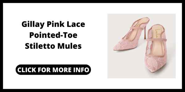 High Heels for Prom - Gillay Pink Lace Pointed-Toe Stiletto Mules