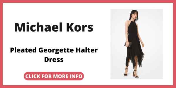 Little Black Dress to a Wedding - Michael Kors - Pleated Georgette Halter Dress